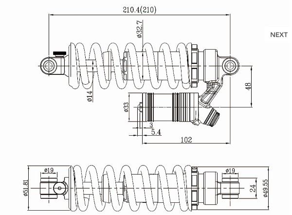 Велосипедная ударная катушка пружина амортизатор отскок/комп Pigggyback DNM RCP3 Mtb Задняя ударная подвеска 2