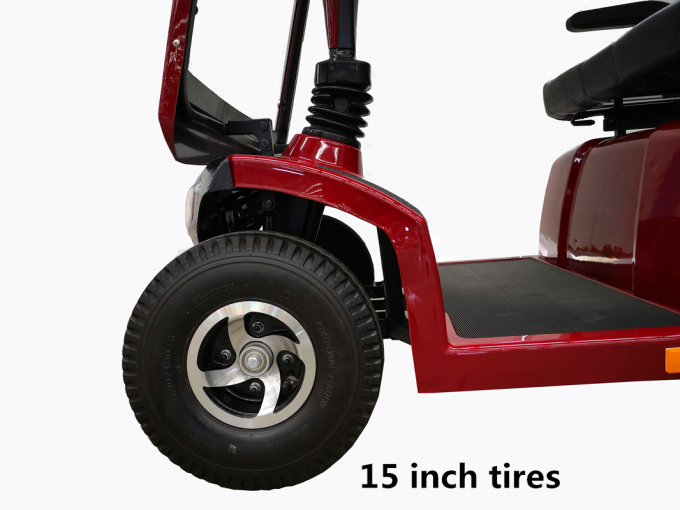 Большой размер 4 колеса электрический мотоцикл с крышей для инвалида красный 2