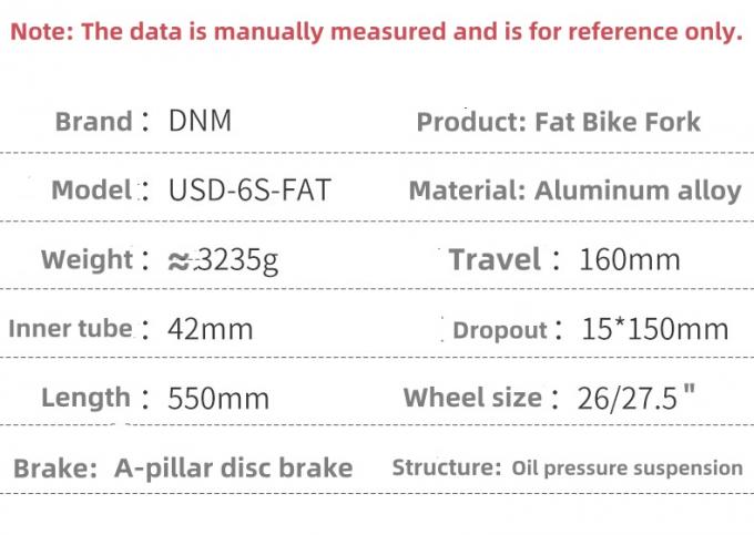 Dnm USD-6S Fat 26er Перевернутый Fat Bike Подвеска вилка Горный велосипед вилка 2