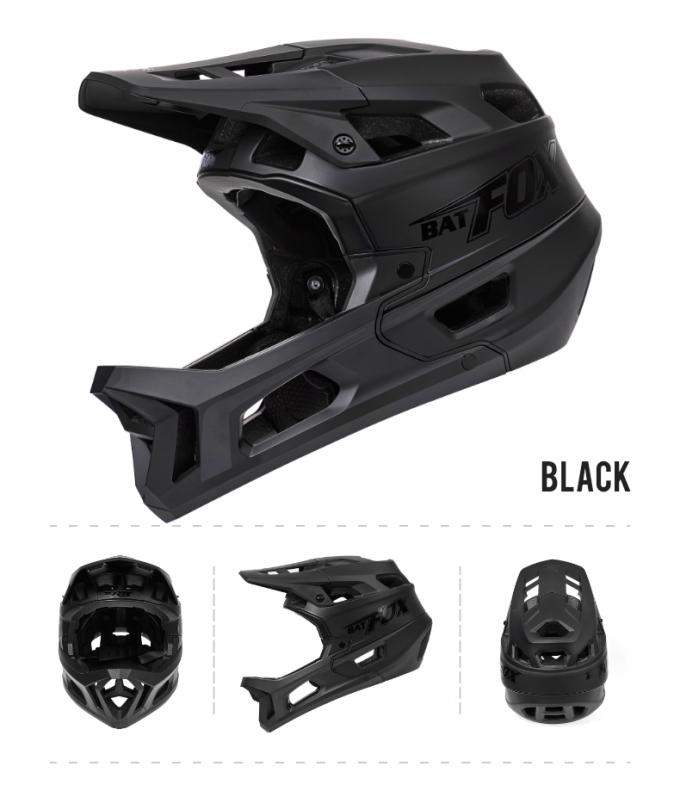 Взрослый BMX полный шлем спуска с дороги интегрированный антипадающий антиотражательная шляпа Круг полный шлем черный 12