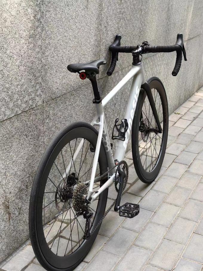 Части велосипеда 700x32c Алюминиевая дорожная велосипедная рама с большой прямой трубой Headtube Розово-синий 16