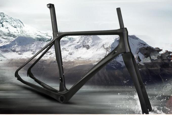 Легкий 700c полный углеродный волокна дорожный велосипед рамы дорожного велосипеда рамы 9qr / через ось 1000g / 52 размер дискового тормоза 0