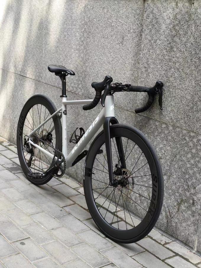 Части велосипеда 700x32c Алюминиевая дорожная велосипедная рама с большой прямой трубой Headtube Розово-синий 14